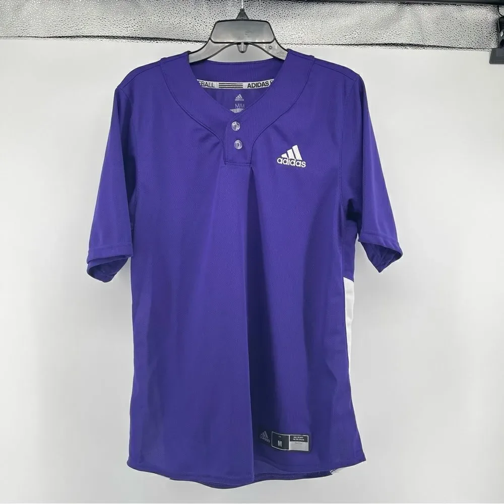 Adidas Men’s Purple Diamond King Elite Two-Button Baseball Jersey Medium